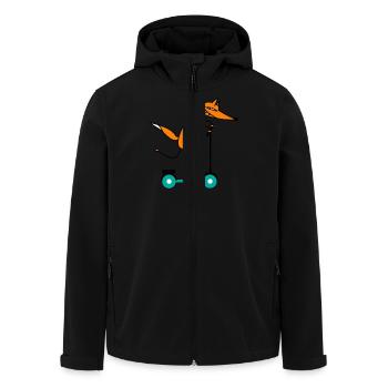 Fox conduit un scooter - Veste softshell homme en polyester recyclé Stanley/Stella - noir - Devant - AI Model Male 185 light (185cm)