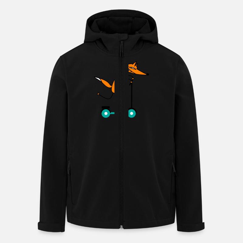 Fuchs fährt Roller - Recycelte Männer Softshell-Jacke von Stanley/Stella - Schwarz
