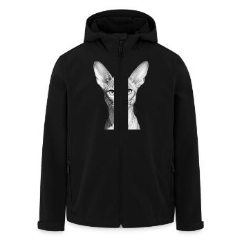 Funny oriental shorthair cat - Men’s Recycled Softshell Jacket by Stanley/Stella - black - Front - AI Model Male 185 light (185cm)