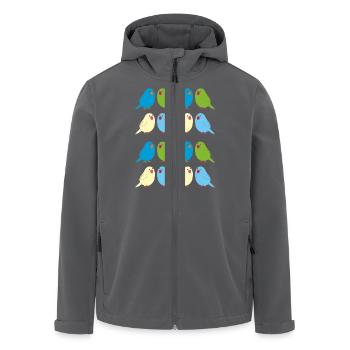 wellesittiche bunt - Recycelte Männer Softshell-Jacke von Stanley/Stella - Schwarz - Vorne - AI Model Male 185 light (185cm)