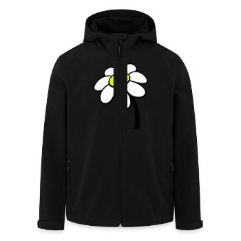 Small Marguerite Flower White Decorative Beautiful Nature - Men’s Recycled Softshell Jacket by Stanley/Stella - black - Front - AI Model Male 185 light (185cm)