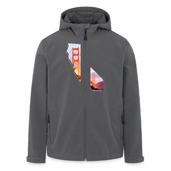 Golden Gate Bridge in der California Landkarte - Recycelte Männer Softshell-Jacke von Stanley/Stella - Anthrazit - Vorne - AI Model Male 185 light (185cm)