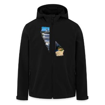 California Capitol in der California Landkarte - Recycelte Männer Softshell-Jacke von Stanley/Stella - Schwarz - Vorne - AI Model Male 185 light (185cm)