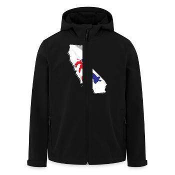 Democrat Flag in California State Map - Men’s Recycled Softshell Jacket by Stanley/Stella - black - Front - AI Model Male 185 light (185cm)