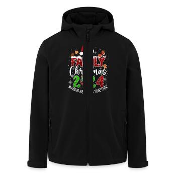 Bande de Noël fond film vacances design - Veste softshell homme en polyester recyclé Stanley/Stella - noir - Devant - AI Model Male 185 light (185cm)