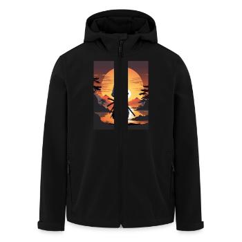 Eternal Honor - Men’s Recycled Softshell Jacket by Stanley/Stella - black - Front - AI Model Male 185 light (185cm)