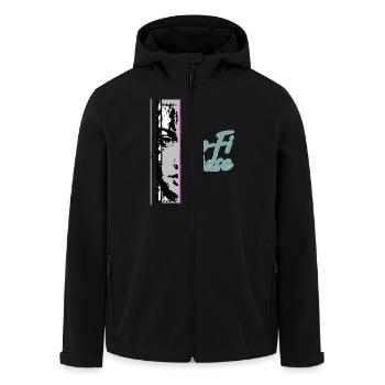 lofi2 - Recycelte Männer Softshell-Jacke von Stanley/Stella - Schwarz - Vorne - AI Model Male 185 light (185cm)