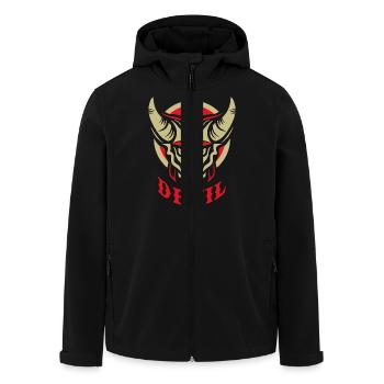 Devil - Men’s Recycled Softshell Jacket by Stanley/Stella - black - Front - AI Model Male 185 light (185cm)