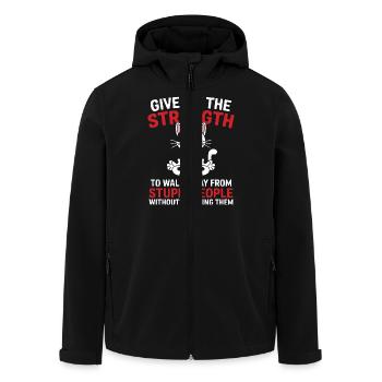 gib mir die Kraft, von dumm wegzugehen - Recycelte Männer Softshell-Jacke von Stanley/Stella - Schwarz - Vorne - AI Model Male 185 light (185cm)
