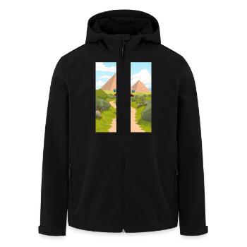 Moto de dessin animé dans le désert - Veste softshell homme en polyester recyclé Stanley/Stella - noir - Devant - AI Model Male 185 light (185cm)
