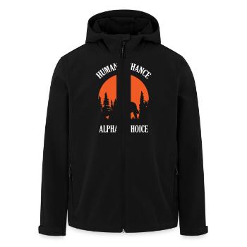 Humain Par Hasard Alpha Par Loup Choisi - Veste softshell homme en polyester recyclé Stanley/Stella - noir - Devant - AI Model Male 185 light (185cm)