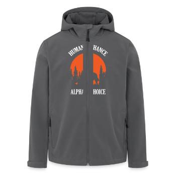 Human By Chance Alpha By Choice Wolf - Recycelte Männer Softshell-Jacke von Stanley/Stella - Anthrazit - Vorne - AI Model Male 185 light (185cm)