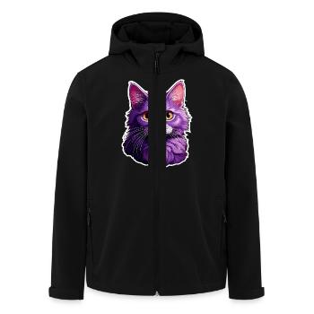 Katze modernes Design - Recycelte Männer Softshell-Jacke von Stanley/Stella - Schwarz - Vorne - AI Model Male 185 light (185cm)