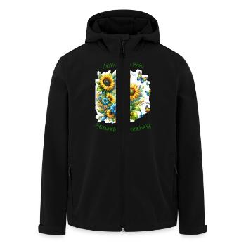 Gesundheitscoaching - Recycelte Männer Softshell-Jacke von Stanley/Stella - Schwarz - Vorne - AI Model Male 185 light (185cm)
