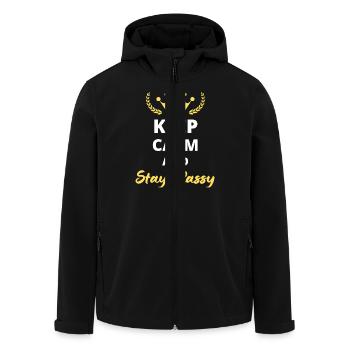 "Keep calm and stay classy" - schlichte Eleganz - Recycelte Männer Softshell-Jacke von Stanley/Stella - Schwarz - Vorne - AI Model Male 185 light (185cm)