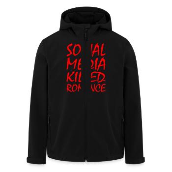 social media killed romance - Veste softshell homme en polyester recyclé Stanley/Stella - noir - Devant - AI Model Male 185 light (185cm)