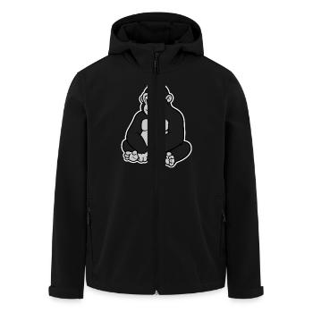 Gorilla - Men’s Recycled Softshell Jacket by Stanley/Stella - black - Front - AI Model Male 185 light (185cm)