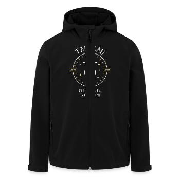 Du signe du Taureau - Gourmand et bon vivant - Veste softshell homme en polyester recyclé Stanley/Stella - noir - Devant - AI Model Male 185 light (185cm)