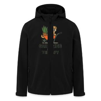 chien, jardinage, jardin, amoureux des chiens, jardinage, - Veste softshell homme en polyester recyclé Stanley/Stella - noir - Devant - AI Model Male 185 light (185cm)