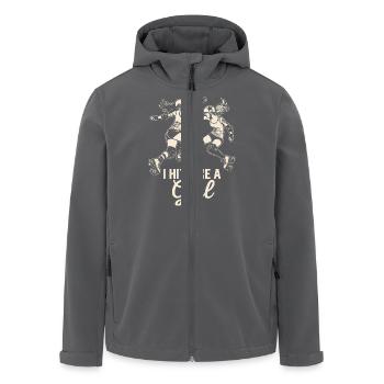 Je frappe comme une fille Roller Derby - Veste softshell homme en polyester recyclé Stanley/Stella - charbon - Devant - AI Model Male 185 light (185cm)