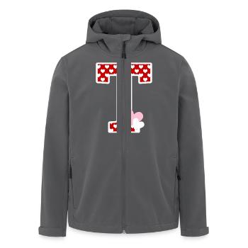 Buchstabe t Herz - Recycelte Männer Softshell-Jacke von Stanley/Stella - Schwarz - Vorne - AI Model Male 185 light (185cm)