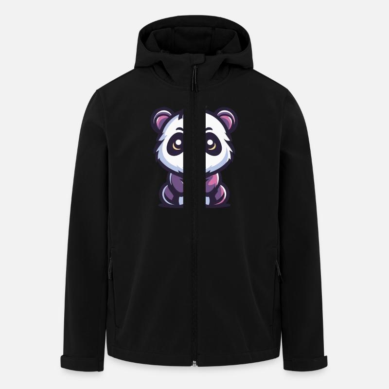 Süßer Panda - Recycelte Männer Softshell-Jacke von Stanley/Stella - Schwarz