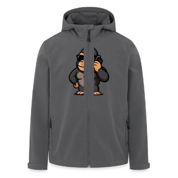Bande dessinée de téléphone portable Gorille - Veste softshell homme en polyester recyclé Stanley/Stella - noir - Devant - AI Model Male 185 light (185cm)