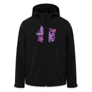 blumen muster - Recycelte Männer Softshell-Jacke von Stanley/Stella - Schwarz - Vorne - AI Model Male 185 light (185cm)
