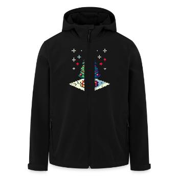 8 Bit Christmas Tree - Men’s Recycled Softshell Jacket by Stanley/Stella - black - Front - AI Model Male 185 light (185cm)