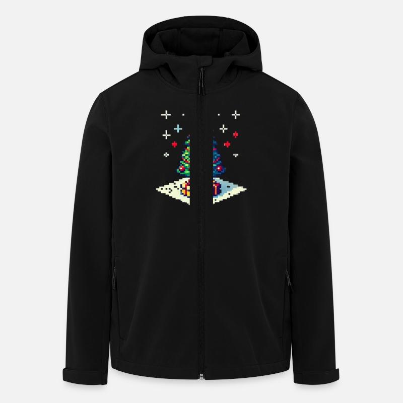 Arbre de Noël 8 bits - Veste softshell homme en polyester recyclé Stanley/Stella - noir