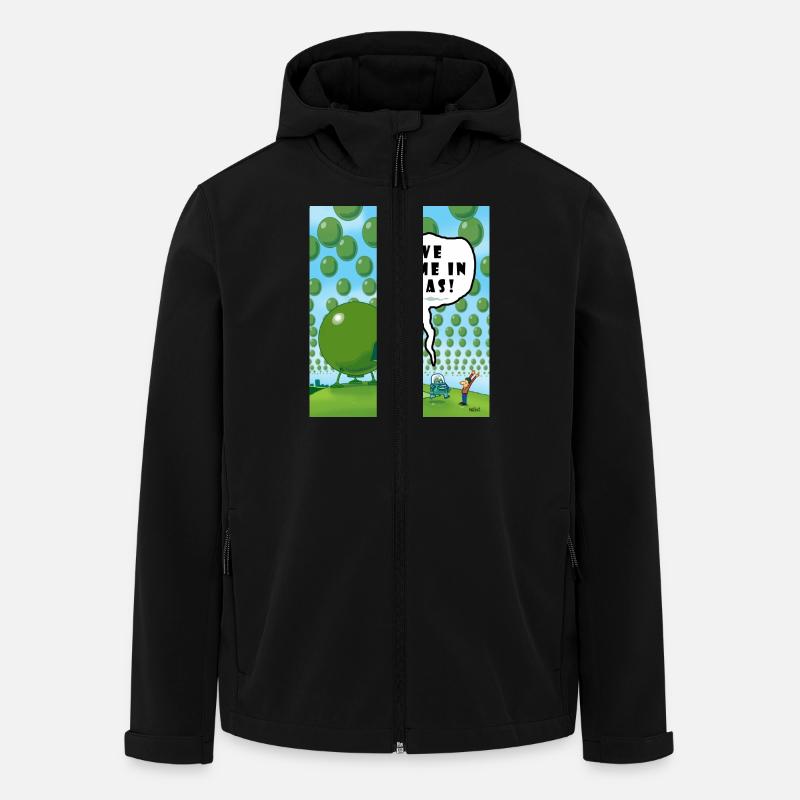 NOUS venons en pois! - Veste softshell homme en polyester recyclé Stanley/Stella - noir