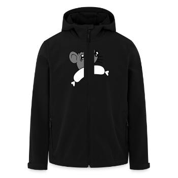 Souris grosse saucisse manger faim saucisse grillades - Veste softshell homme en polyester recyclé Stanley/Stella - noir - Devant - AI Model Male 185 light (185cm)