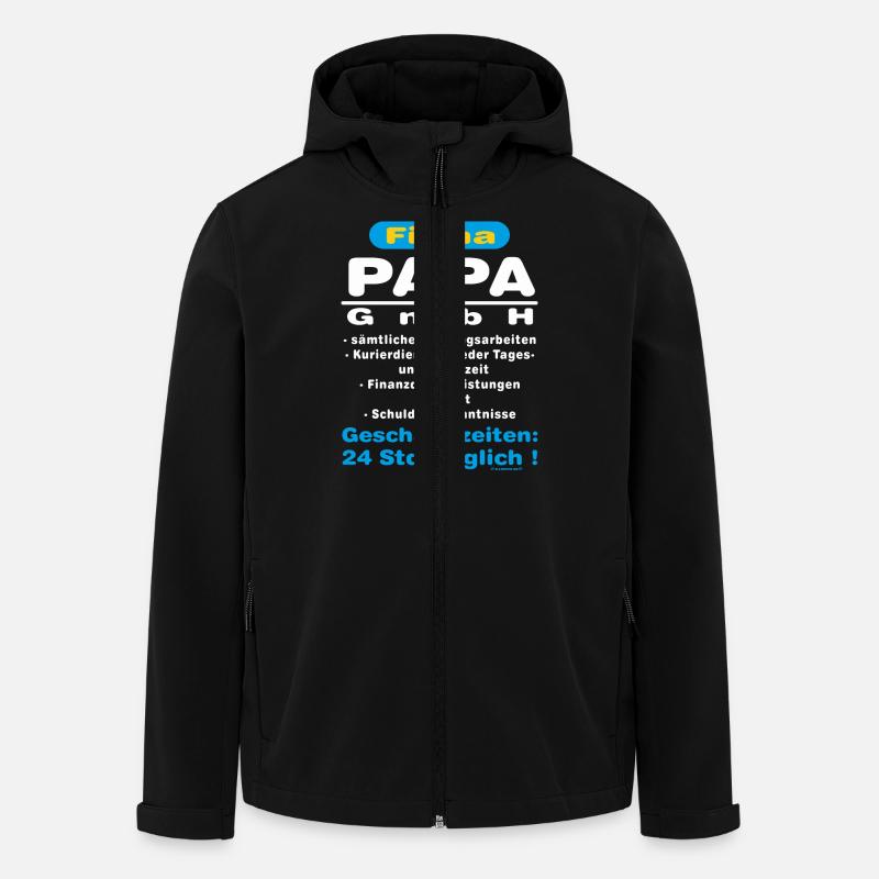 Firma Papa Gmbh RAHMENLOS® - Recycelte Männer Softshell-Jacke von Stanley/Stella - Schwarz