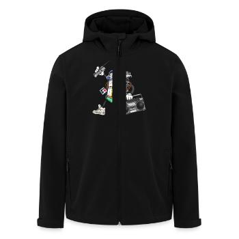 I Am The 80s - Veste softshell homme en polyester recyclé Stanley/Stella - noir - Devant - AI Model Male 185 light (185cm)