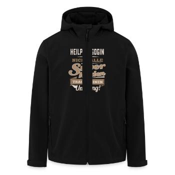 Superhelden in Sepia - Heilpädagogin - RAHMENLOS - Recycelte Männer Softshell-Jacke von Stanley/Stella - Schwarz - Vorne - AI Model Male 185 light (185cm)