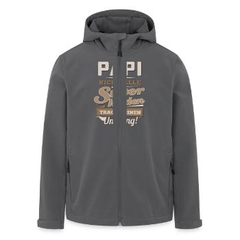 Superhelden tragen Sepia Familie - Papi - - Recycelte Männer Softshell-Jacke von Stanley/Stella - Anthrazit - Vorne - AI Model Male 185 light (185cm)