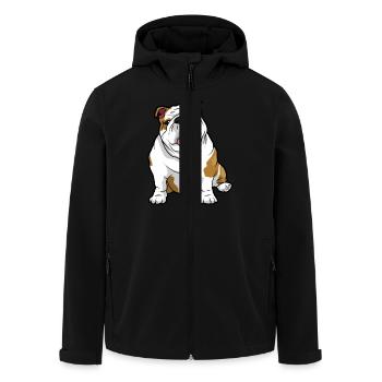 English Bulldog Dog - Men’s Recycled Softshell Jacket by Stanley/Stella - black - Front - AI Model Male 185 light (185cm)