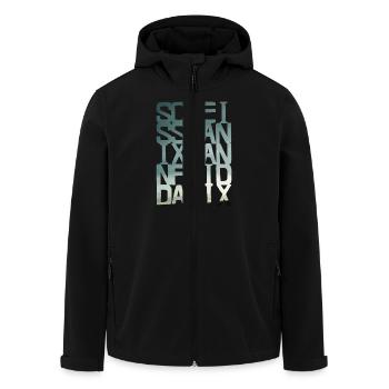 scheiss da nix - blue - Recycelte Männer Softshell-Jacke von Stanley/Stella - Schwarz - Vorne - AI Model Male 185 light (185cm)