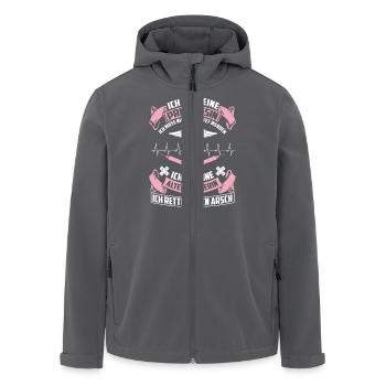 Altenpflegerin - Pflege - Recycelte Männer Softshell-Jacke von Stanley/Stella - Schwarz - Vorne - AI Model Male 185 light (185cm)
