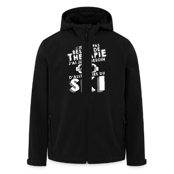Thérapie - Ski - Veste softshell homme en polyester recyclé Stanley/Stella - noir - Devant - AI Model Male 185 light (185cm)