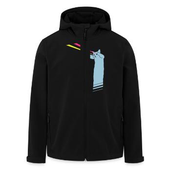 LaserLolCat - Men’s Recycled Softshell Jacket by Stanley/Stella - black - Front - AI Model Male 185 light (185cm)