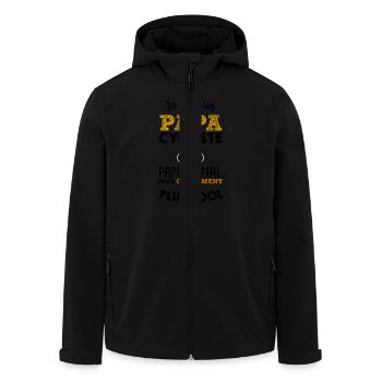 Je suis un papa cycliste - Veste softshell homme en polyester recyclé Stanley/Stella - noir - Devant - AI Model Male 185 light (185cm)
