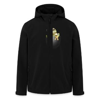 POCKET FROG - Men’s Recycled Softshell Jacket by Stanley/Stella - black - Front - AI Model Male 185 light (185cm)