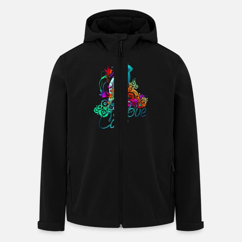 LOVE CATS with text - Men’s Recycled Softshell Jacket by Stanley/Stella - black