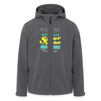 NEON Design für Superhelden - Physiotherapeut - - Recycelte Männer Softshell-Jacke von Stanley/Stella - Schwarz - Vorne - AI Model Male 185 light (185cm)