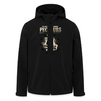 Meilleurs pecheurs - Veste softshell homme en polyester recyclé Stanley/Stella - noir - Devant - AI Model Male 185 light (185cm)