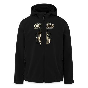 Meilleurs couvreurs - Veste softshell homme en polyester recyclé Stanley/Stella - noir - Devant - AI Model Male 185 light (185cm)