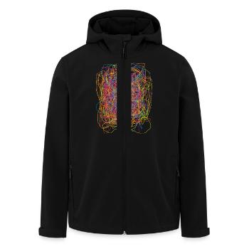 Chaotic Colours - Men’s Recycled Softshell Jacket by Stanley/Stella - black - Front - AI Model Male 185 light (185cm)