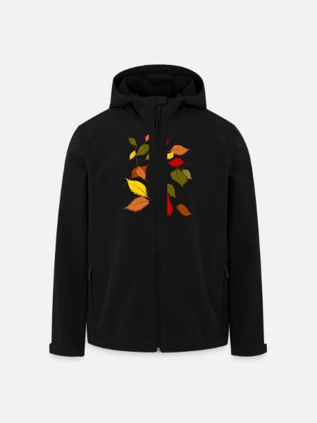 Herbstblätter - Recycelte Männer Softshell-Jacke von Stanley/Stella - Schwarz
