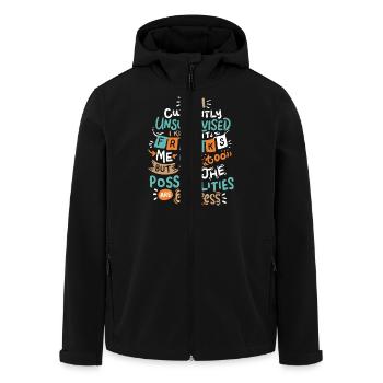 Currently unsupervised possibilities are endless - Recycelte Männer Softshell-Jacke von Stanley/Stella - Schwarz - Vorne - AI Model Male 185 light (185cm)